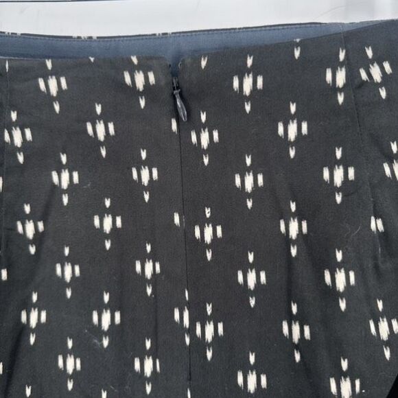 J Crew Mini Micro Cotton Stretch Skirt Black Geometric Size 4 Small - Picture 8 of 8